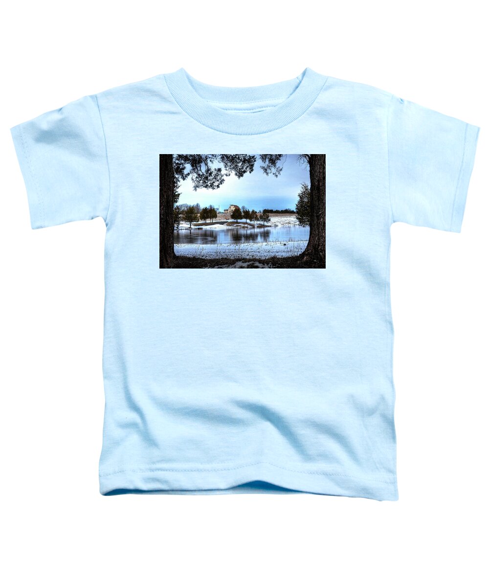 Barn Toddler T-Shirt featuring the photograph Icy Barn by Ronda Ryan