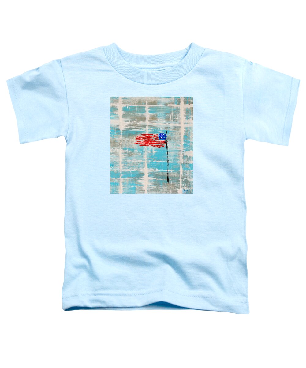 Music Toddler T-Shirt featuring the painting Independence With Clouds by Alys Caviness-Gober