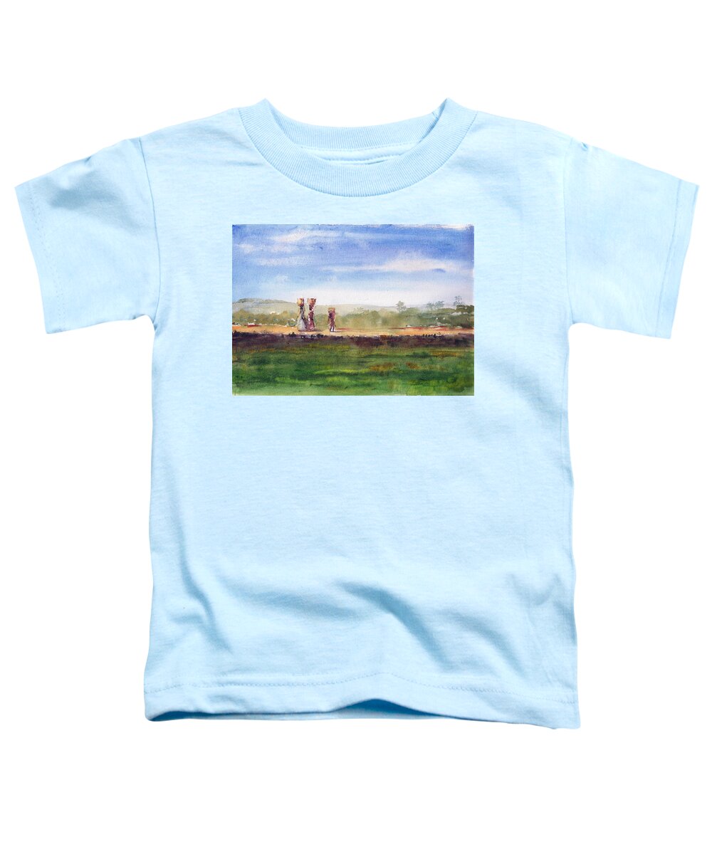 Indian Landscape Toddler T-Shirt featuring the painting Indian landscape by Asha Sudhaker Shenoy