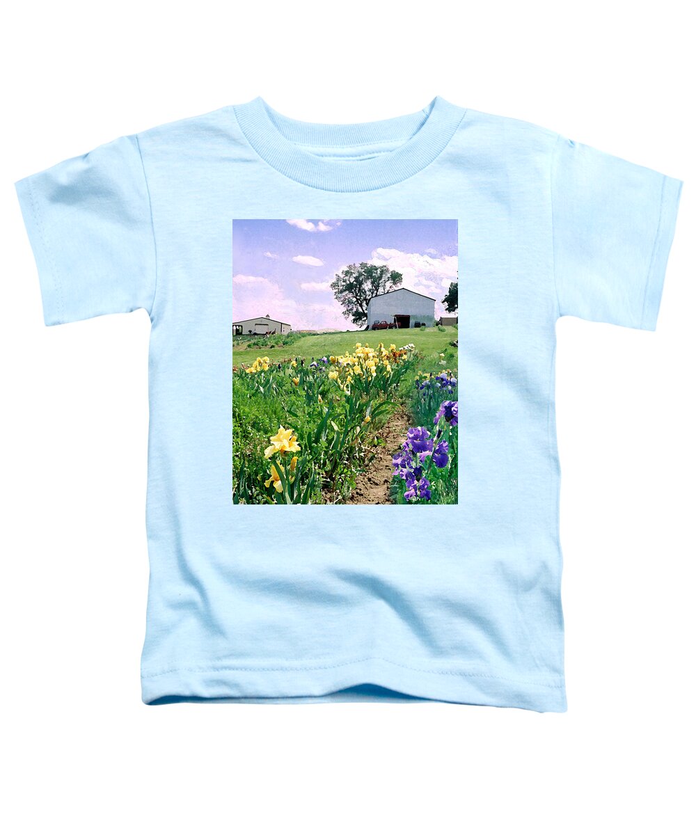 Landscape Painting Toddler T-Shirt featuring the photograph Iris Farm by Steve Karol