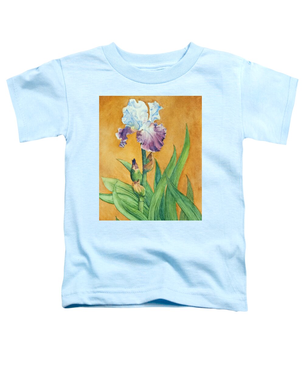 Floral Toddler T-Shirt featuring the painting Iris II by Heidi E Nelson