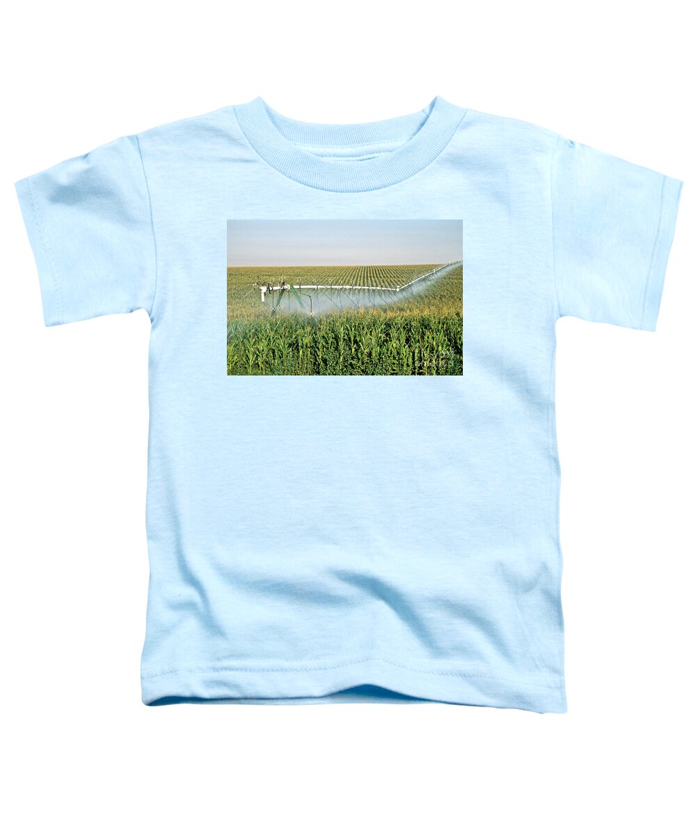 Plant Toddler T-Shirt featuring the photograph Irrigated Corn Crop by Inga Spence