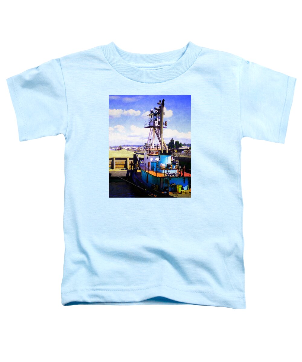 Island Chief Toddler T-Shirt featuring the photograph Island Chief in the Ballard Locks by Timothy Bulone