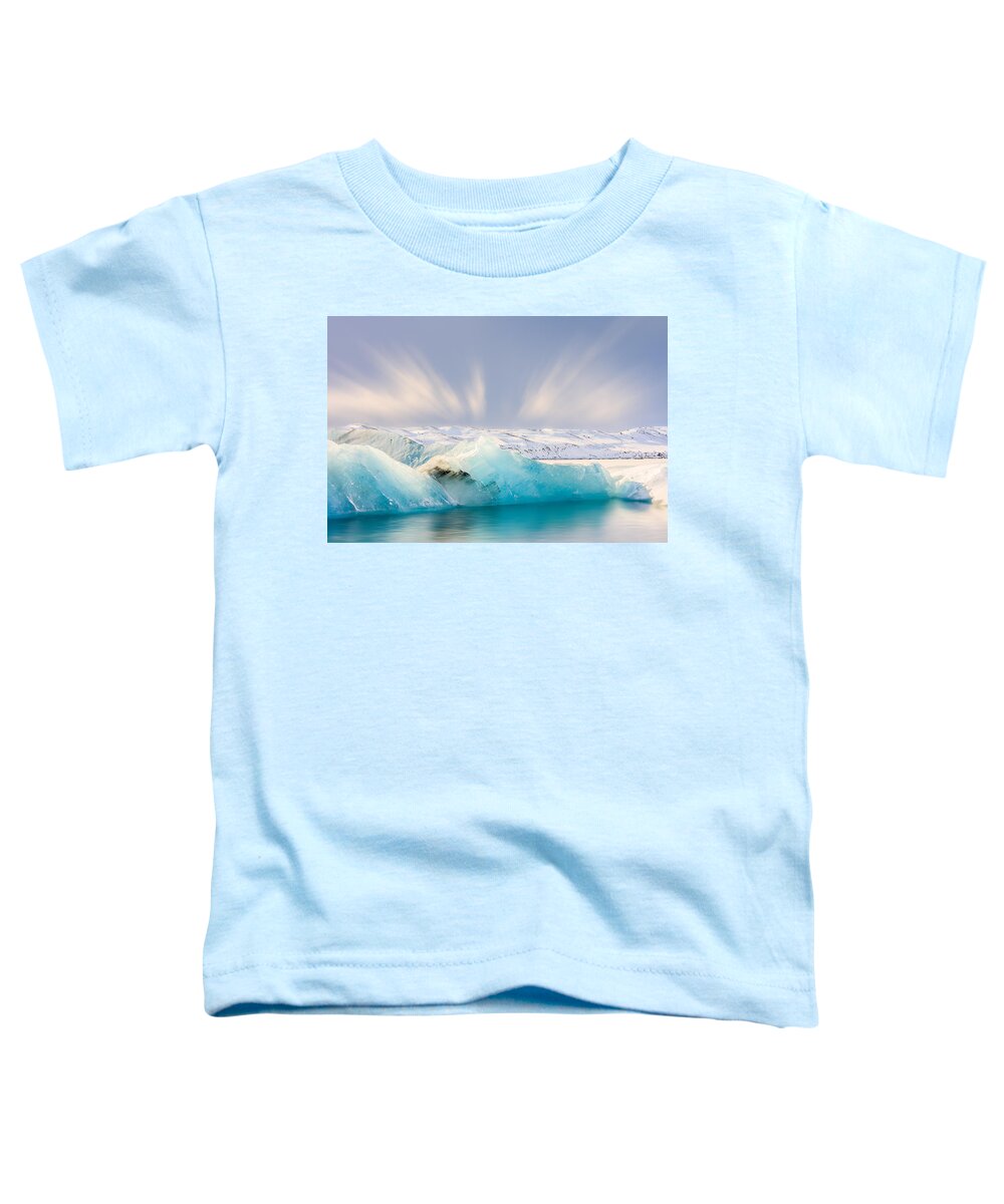 Cloud Toddler T-Shirt featuring the photograph Jokulsarlon Glacier Lagoon by Sue Leonard