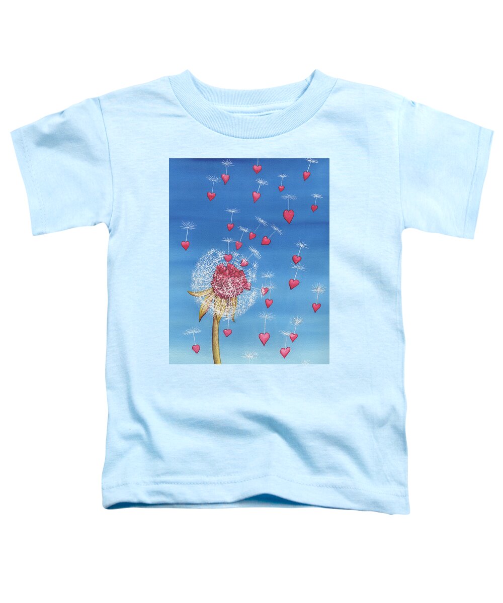Dandelion Toddler T-Shirt featuring the painting Just, a breath away by Catherine G McElroy