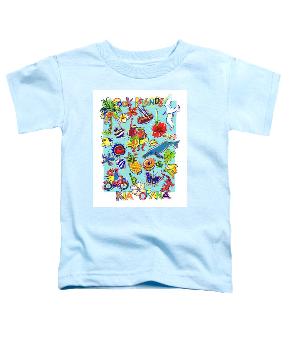 Cook Islands Toddler T-Shirt featuring the painting Kia Orana Cook Islands by Judith Kunzle