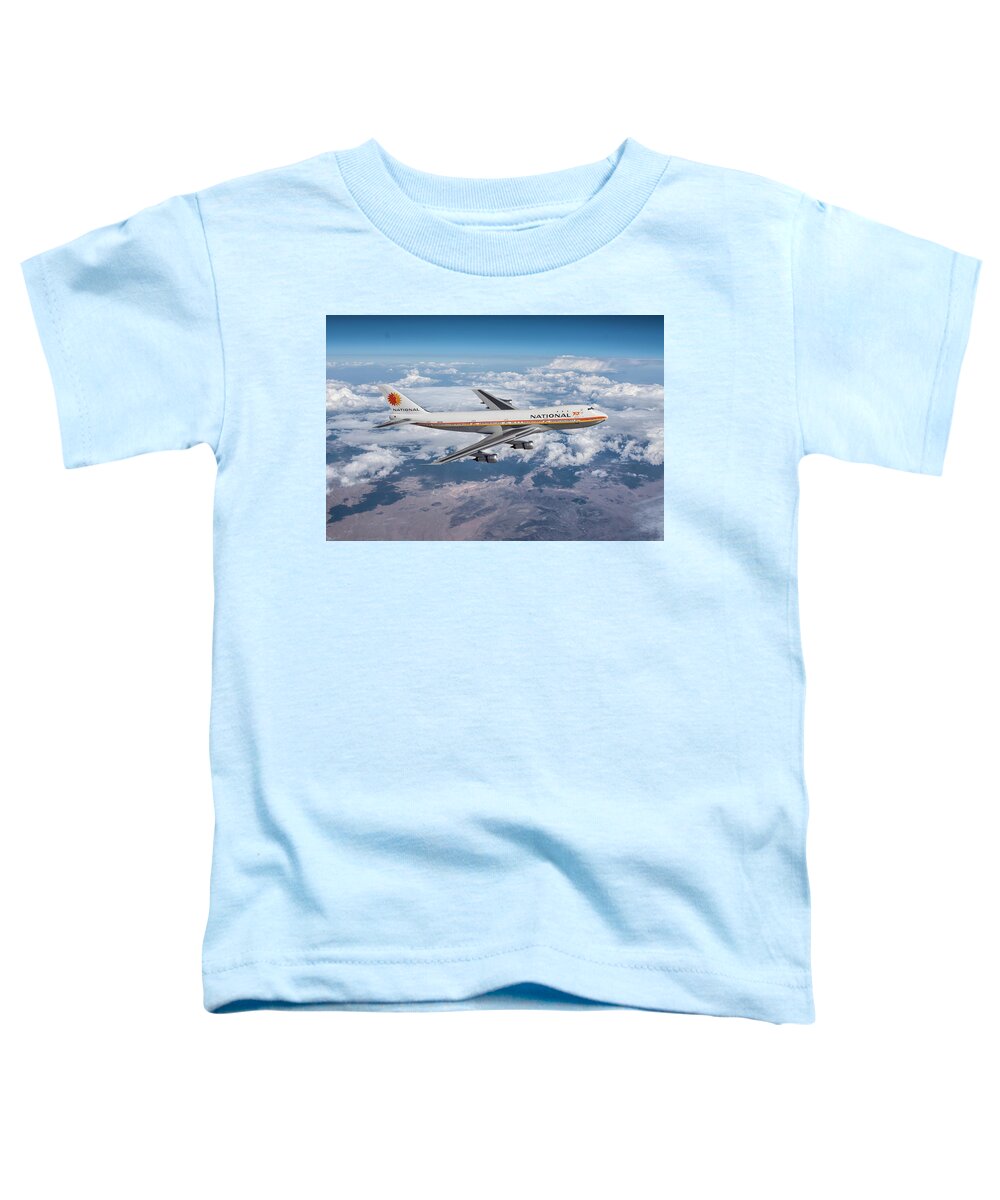 National Airlines Toddler T-Shirt featuring the digital art Queen of the Skies - The 747 by Erik Simonsen