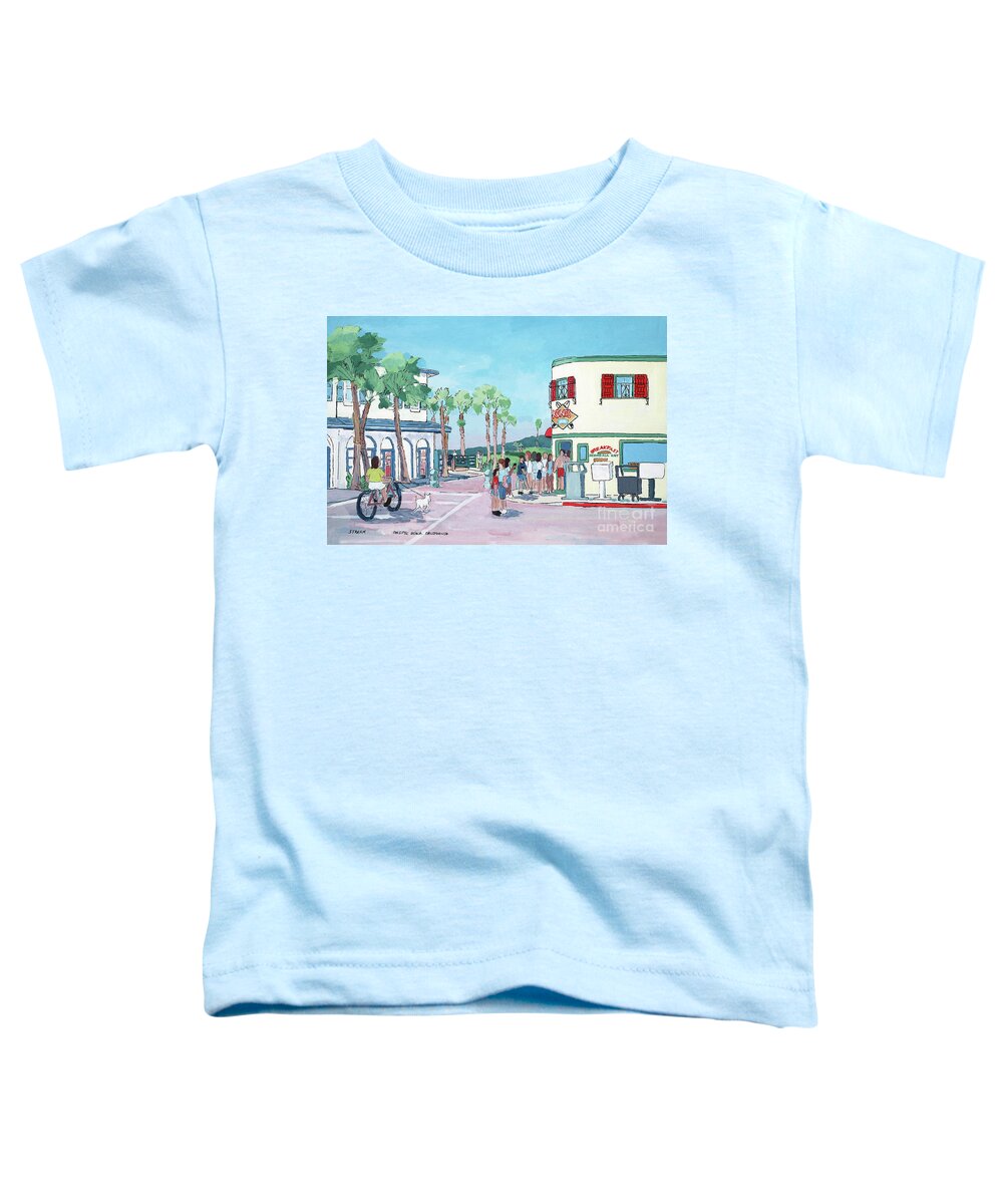 Konos Toddler T-Shirt featuring the painting Konos Pacific Beach San Diego California by Paul Strahm