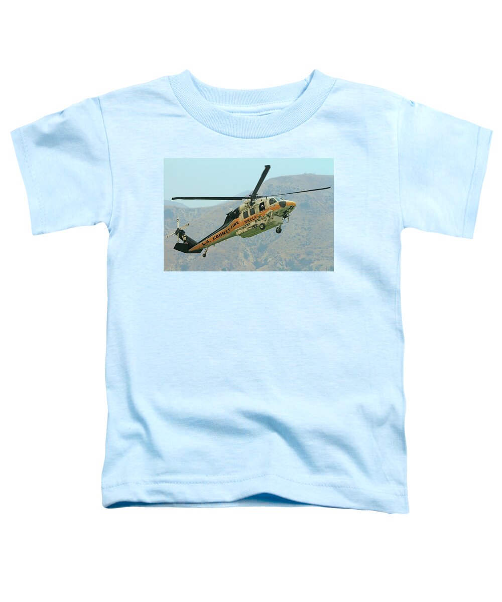 Erickson Sky Crane Toddler T-Shirt featuring the photograph La Tuna Fire 63 by Shoal Hollingsworth