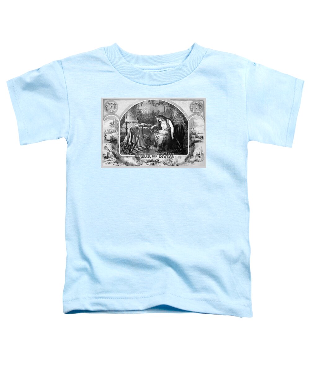 Civil War Toddler T-Shirt featuring the painting Lady Liberty Mourns During The Civil War by War Is Hell Store