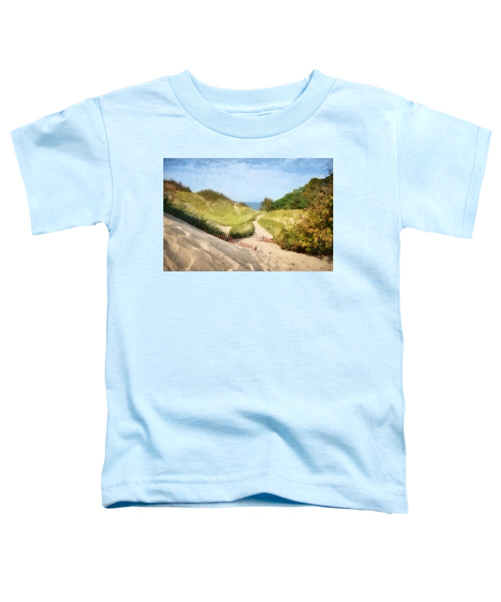 Dunes Toddler T-Shirt featuring the photograph Lake Michigan Coastal Dune Path by Michelle Calkins