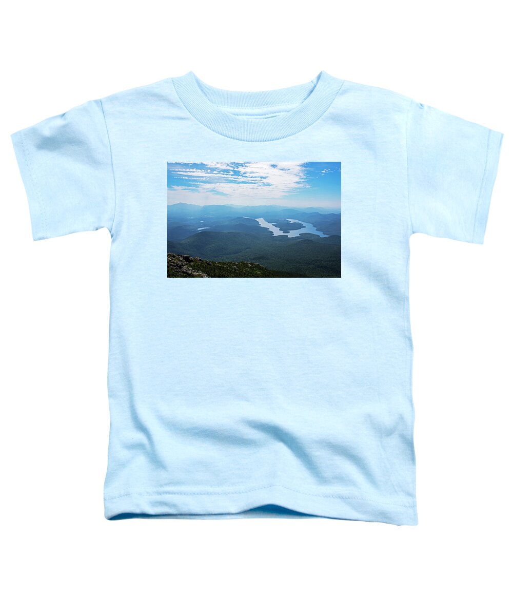 Placid Toddler T-Shirt featuring the photograph Lake Placid from Whiteface Mountain Adirondacks Upstate New York Wilmington by Toby McGuire