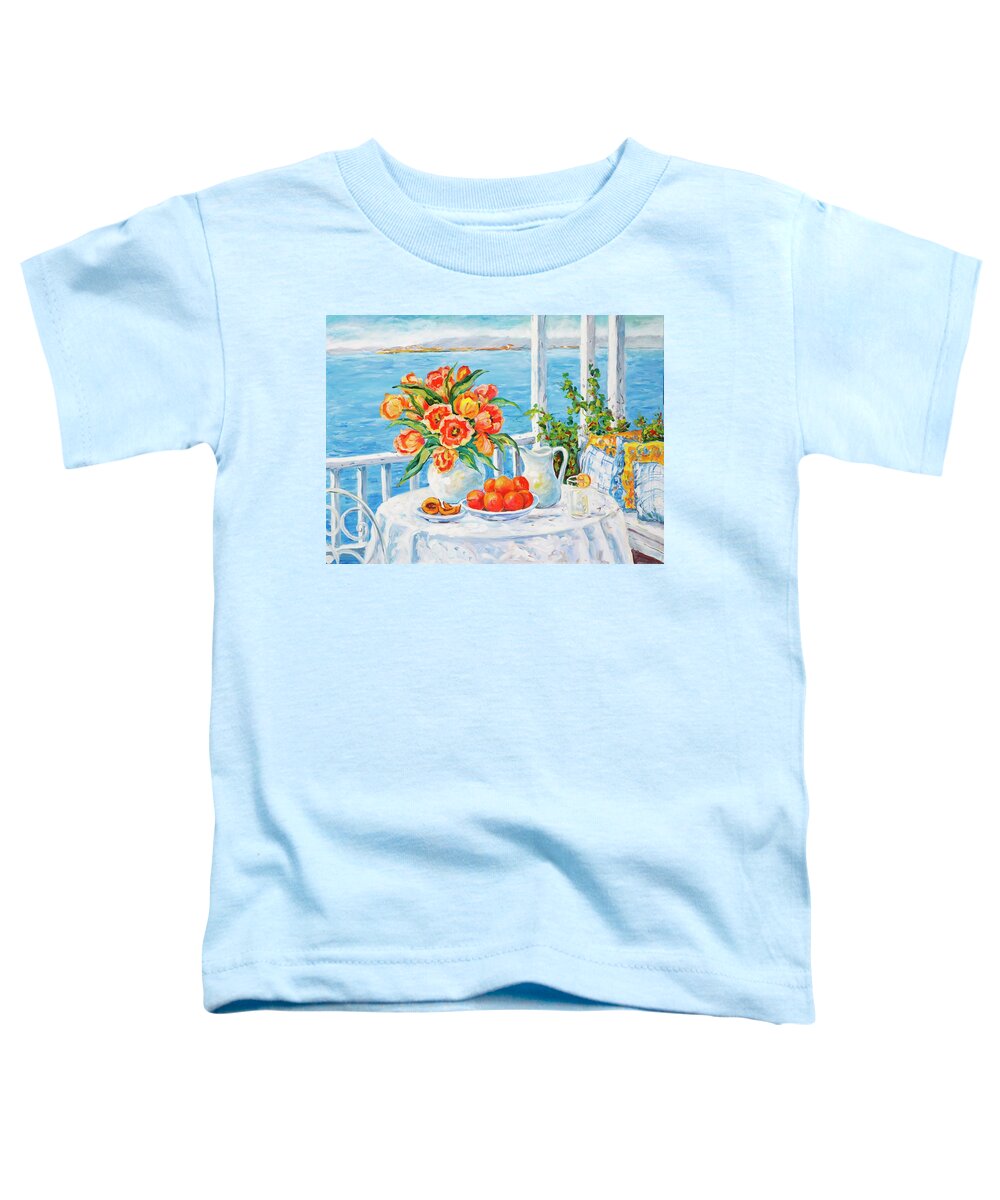 Lake Toddler T-Shirt featuring the painting Lakeside Luncheon by Ingrid Dohm