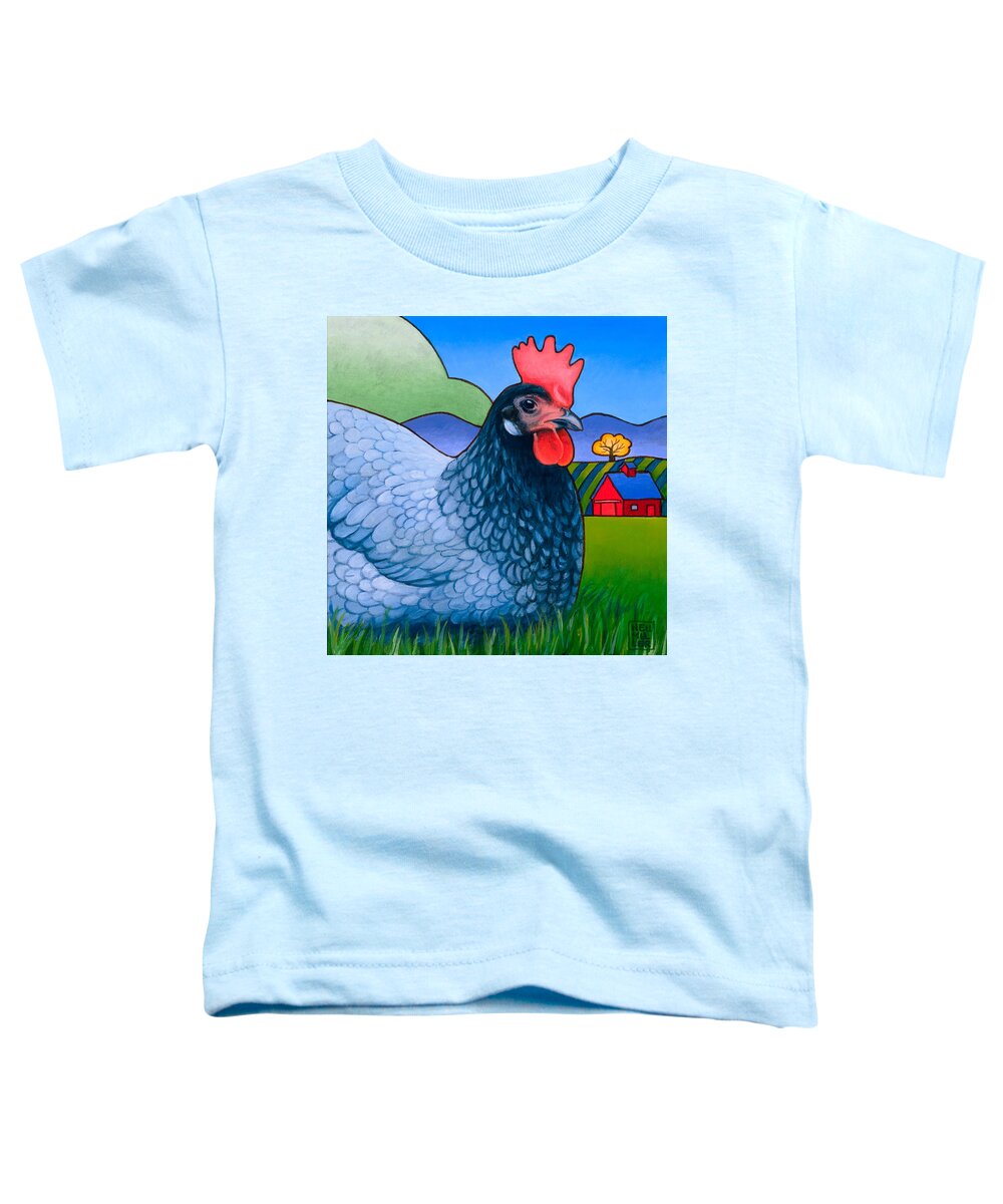 Hen Toddler T-Shirt featuring the painting Langley the Island Girl by Stacey Neumiller