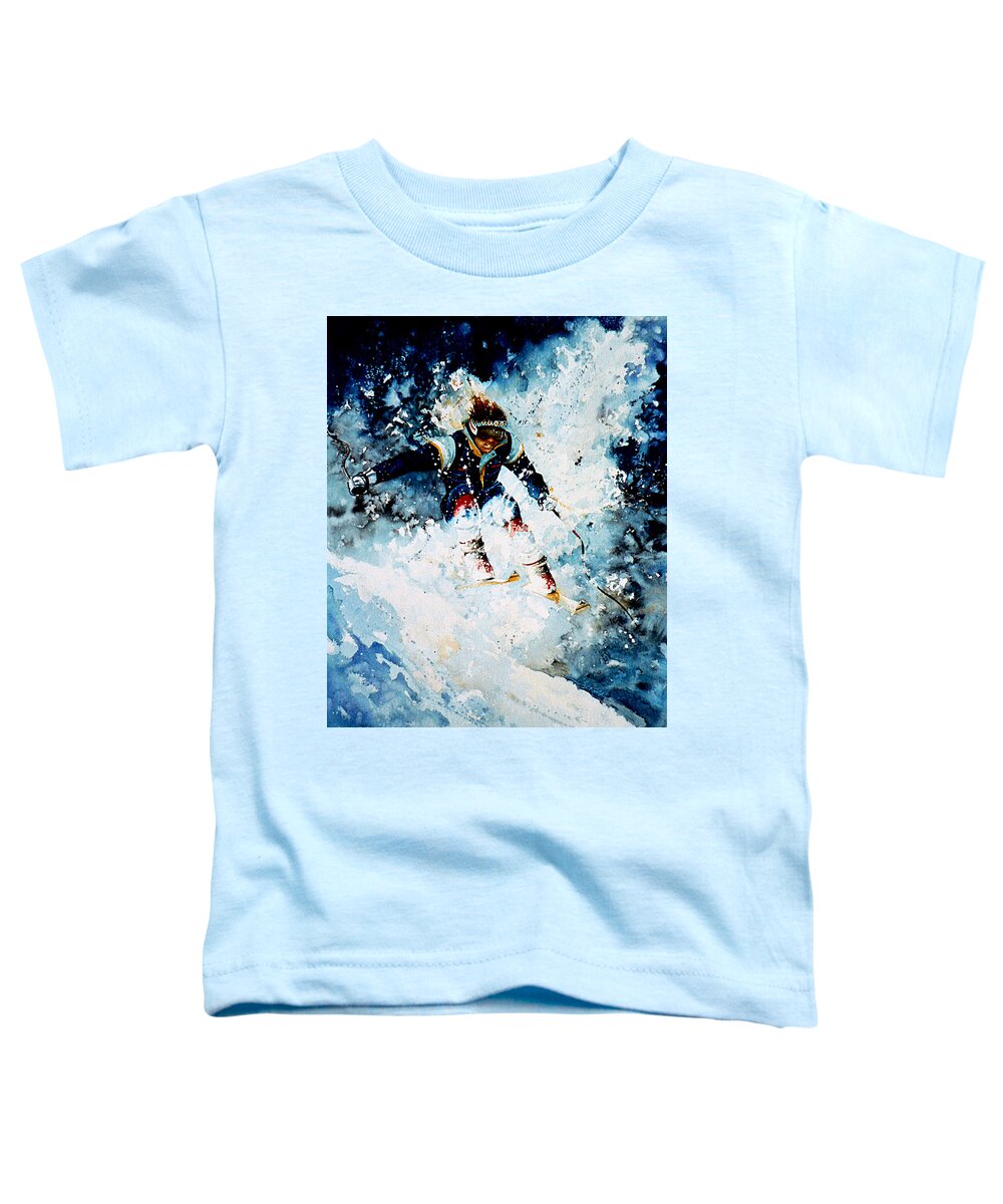 Sports Art Toddler T-Shirt featuring the painting Last Run by Hanne Lore Koehler