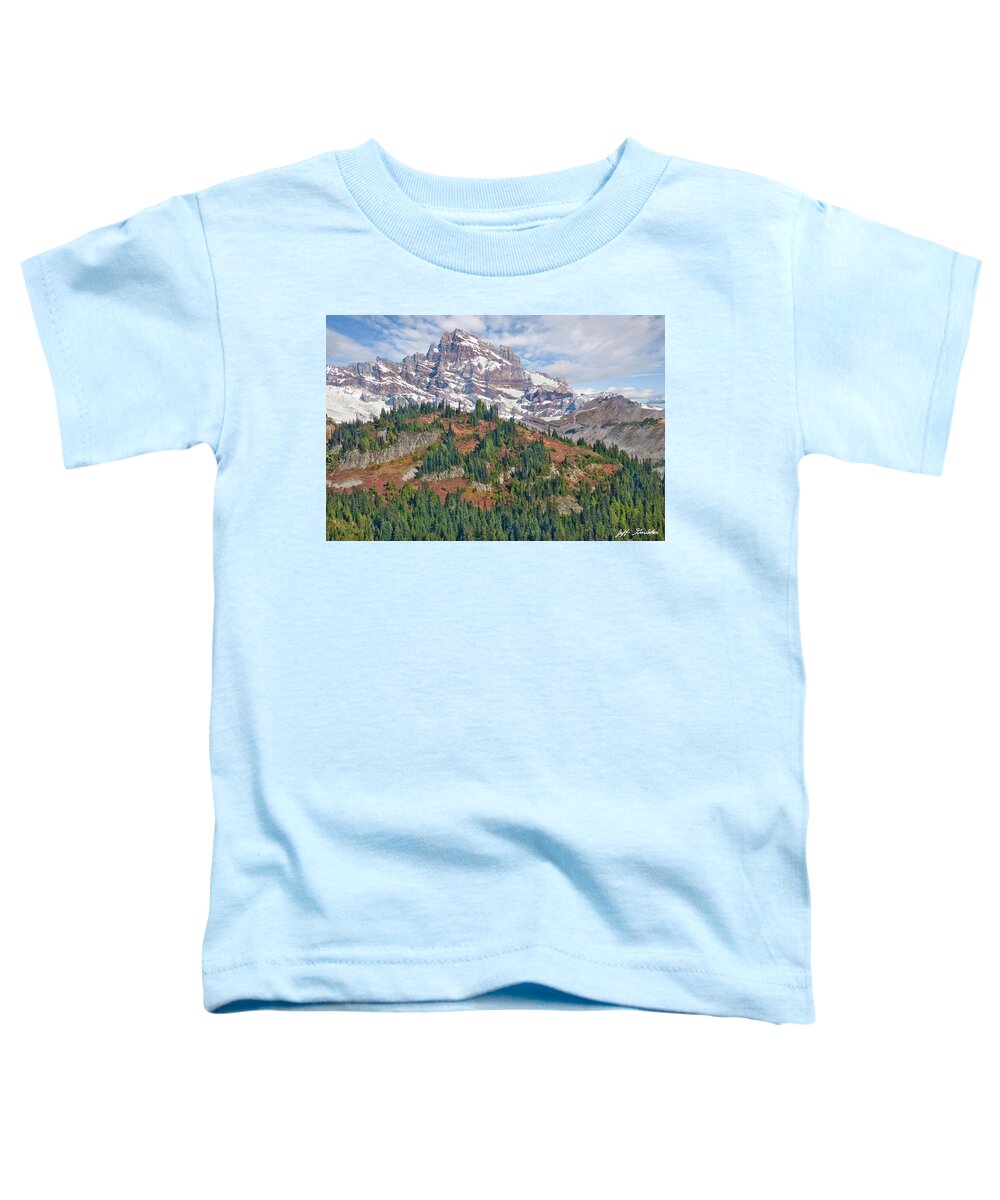 Autumn Toddler T-Shirt featuring the photograph Little Tahoma Peak and Stevens Ridge in the Fall by Jeff Goulden