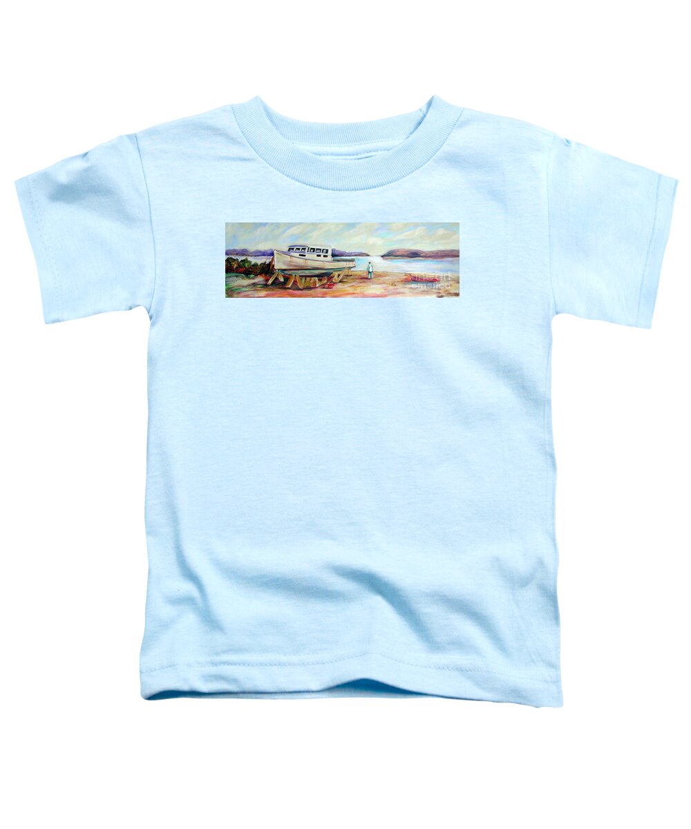 Boat Toddler T-Shirt featuring the painting Lovie by Patricia Piffath