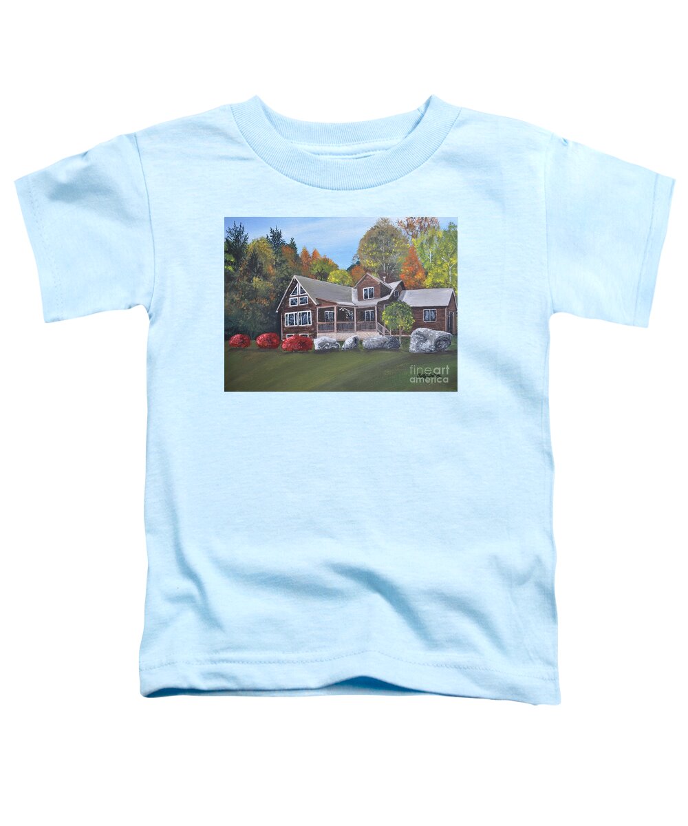  Lussier Home Toddler T-Shirt featuring the painting Lussier Home Portrait by Sally Tiska Rice