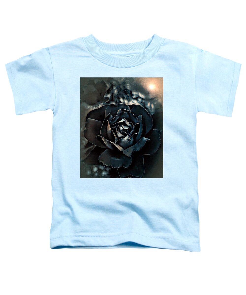 Digital Art Toddler T-Shirt featuring the digital art Midnight Rose by Artful Oasis