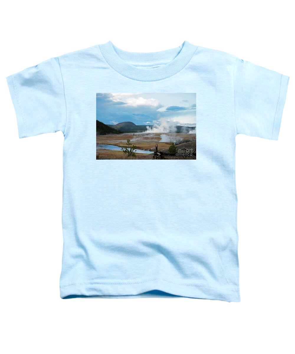 Midway Toddler T-Shirt featuring the photograph Midway Geyser area by Cindy Murphy - NightVisions