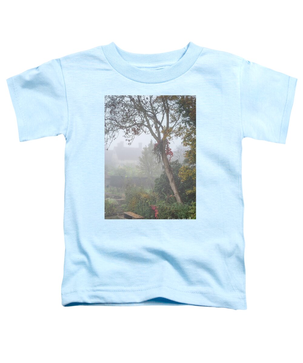 Plants Toddler T-Shirt featuring the photograph Misty Garden, Great Dixter 2 by Perry Rodriguez