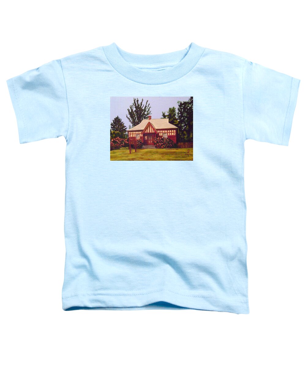 M.n.. Spear Memorial Library Toddler T-Shirt featuring the painting M.N. Spear Memorial Library by Therese Legere