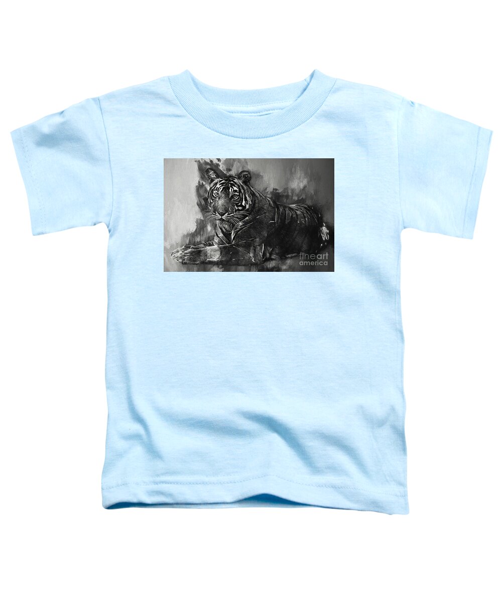 7s Flex Toddler T-Shirt featuring the photograph Monochrome Tiger by Jack Torcello