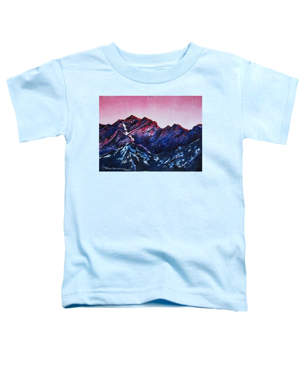 Art Toddler T-Shirt featuring the painting Mountain -1 by Tamal Sen Sharma