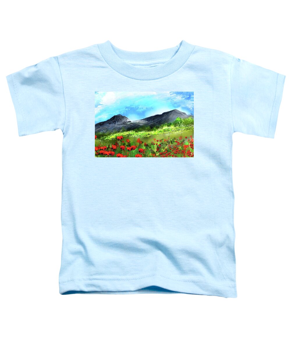 Fine Art Toddler T-Shirt featuring the digital art Mountain Meadow 2 by David Lane