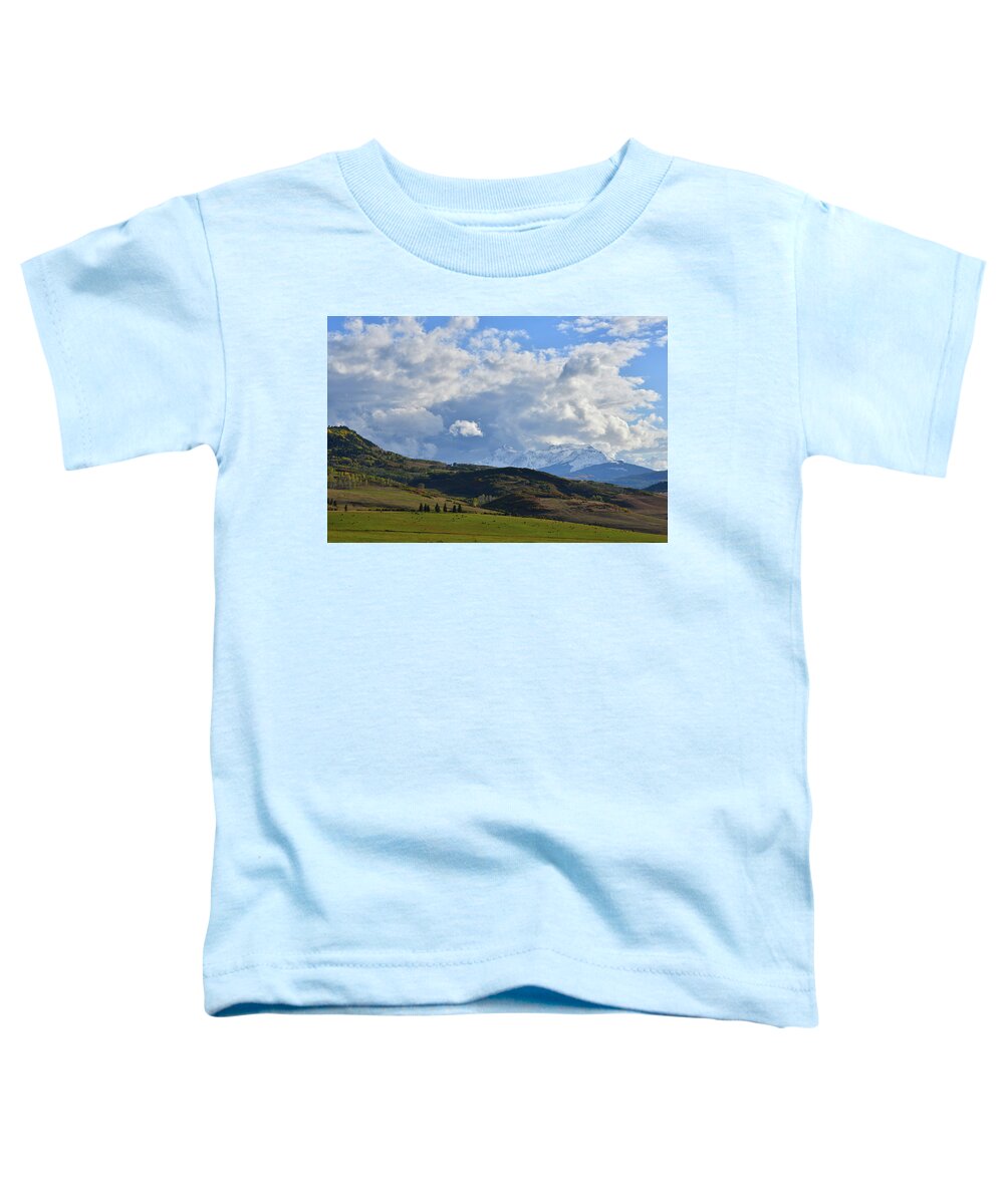 Colorado Toddler T-Shirt featuring the photograph Mt. Wilson from Last Dollar Road by Ray Mathis