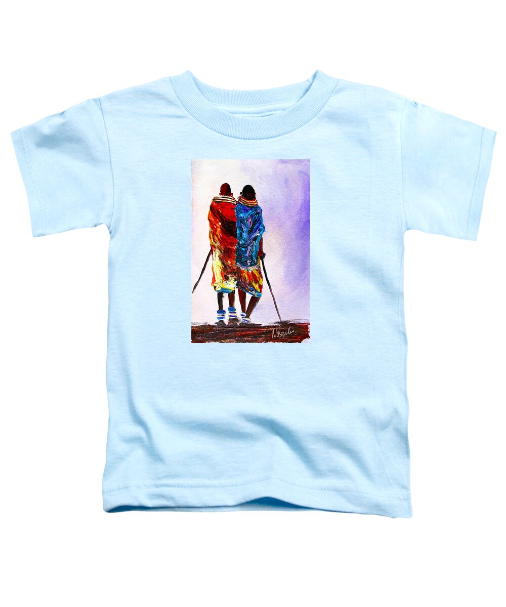 True African Art Toddler T-Shirt featuring the painting N 108 by John Ndambo