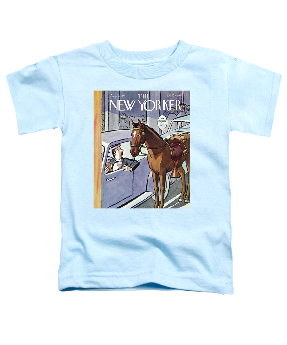 Police Toddler T-Shirt featuring the painting New Yorker August 2 1941 by Peter Arno