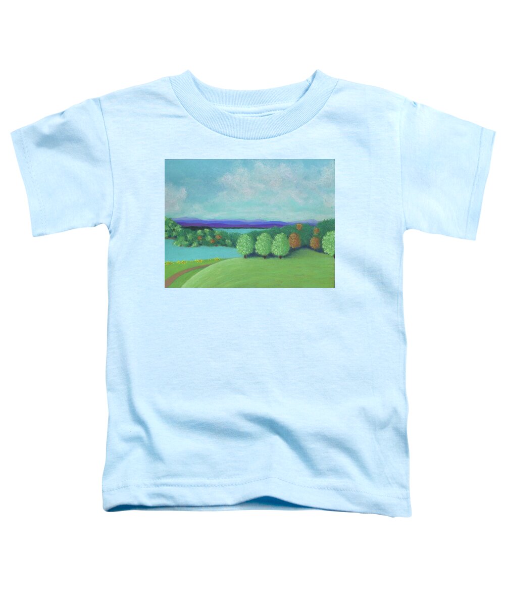 Olana Overlook Toddler T-Shirt featuring the pastel No Wonder He Lived Here by Anne Katzeff