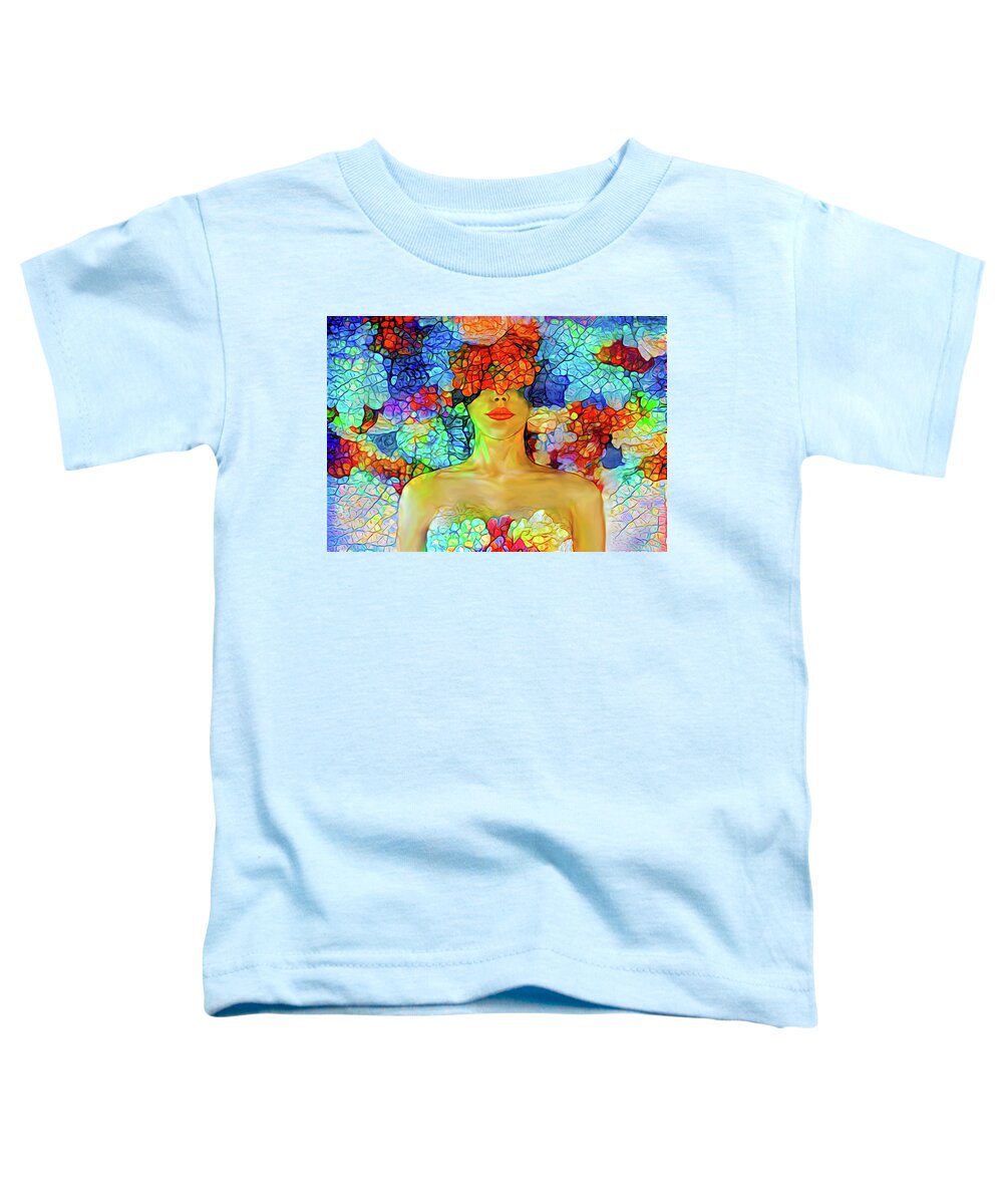 Nymph Of Spring Toddler T-Shirt featuring the mixed media Nymph of Spring by Lilia S