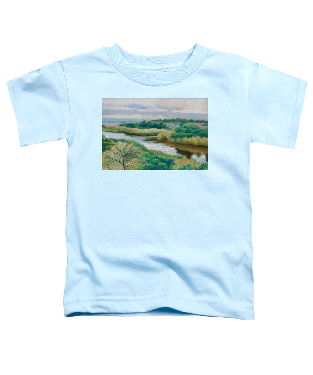 Ocracoke Toddler T-Shirt featuring the painting Tidal Creek, Ocracoke Island by Shirley Galbrecht