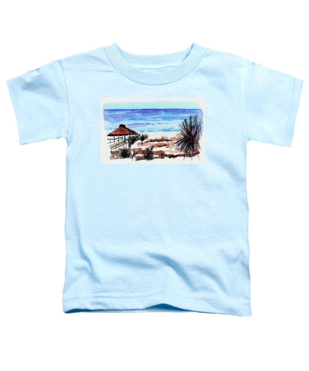 Vacation Toddler T-Shirt featuring the painting Okaloosa Island, Florida by Adele Bower