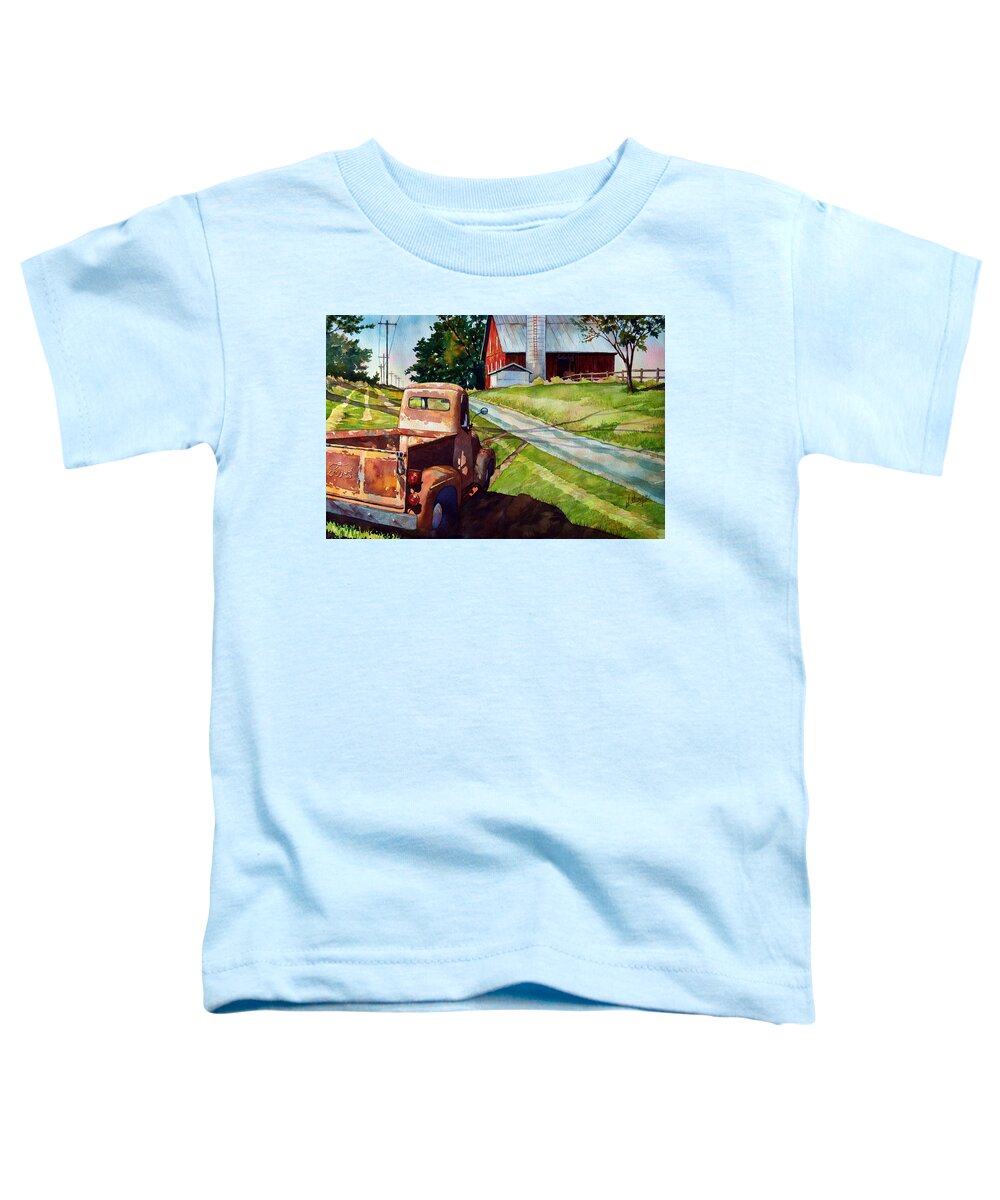 Watercolor Toddler T-Shirt featuring the painting Ol '54 by Mick Williams