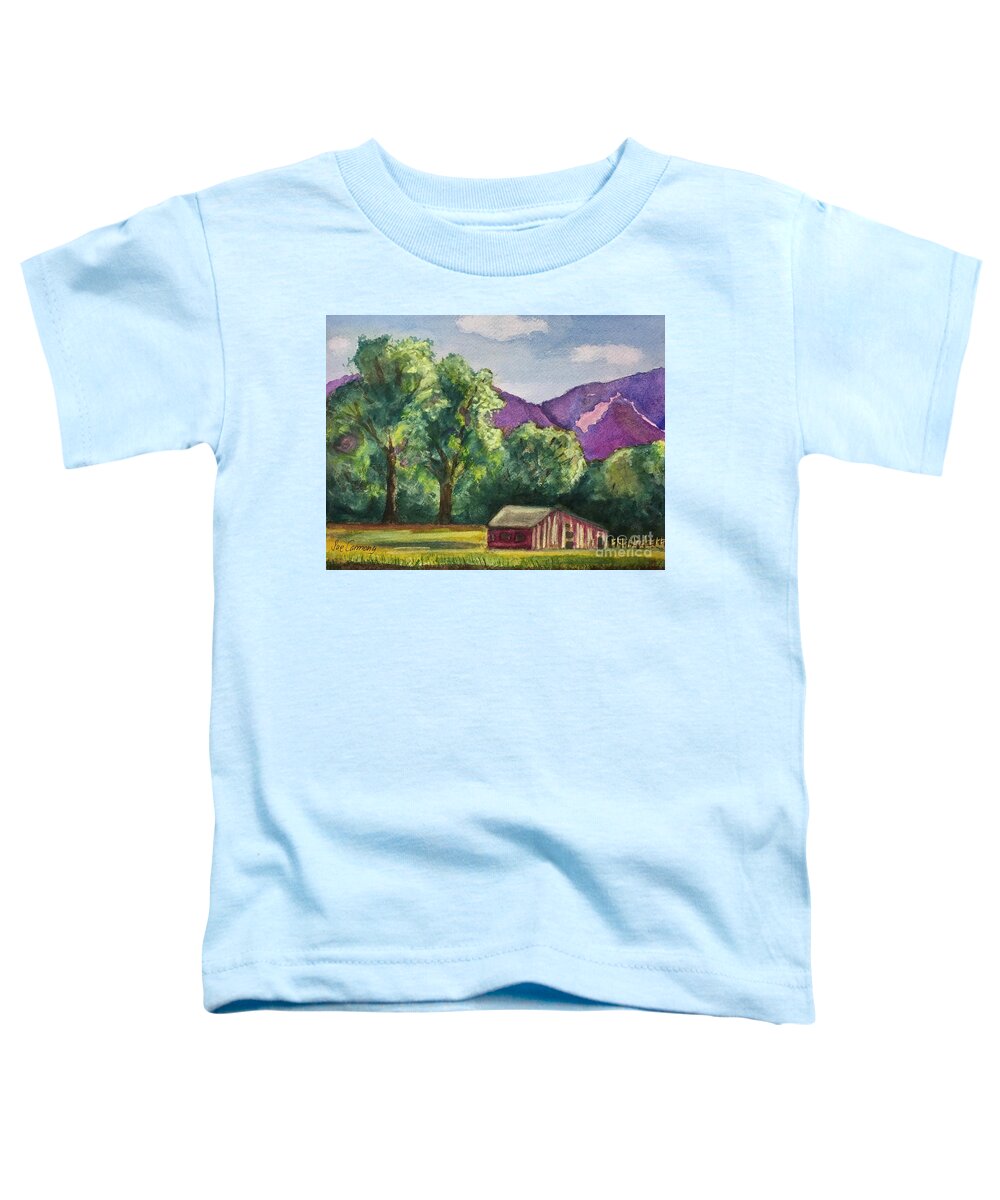 Old Barn Toddler T-Shirt featuring the painting Old Memories by Sue Carmony
