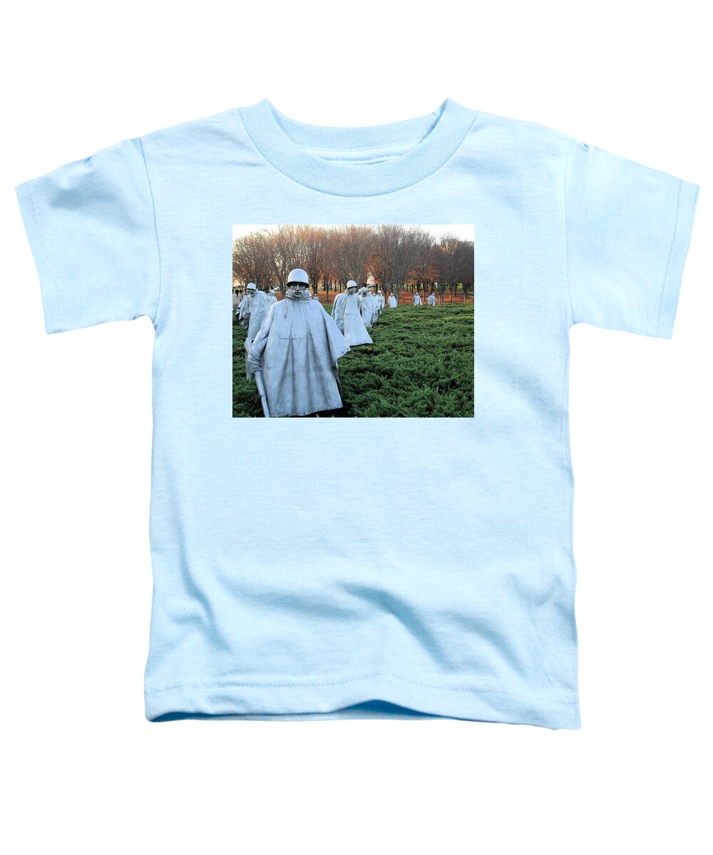Photosbymch Toddler T-Shirt featuring the photograph On Patrol The Korean War Memorial by M C Hood
