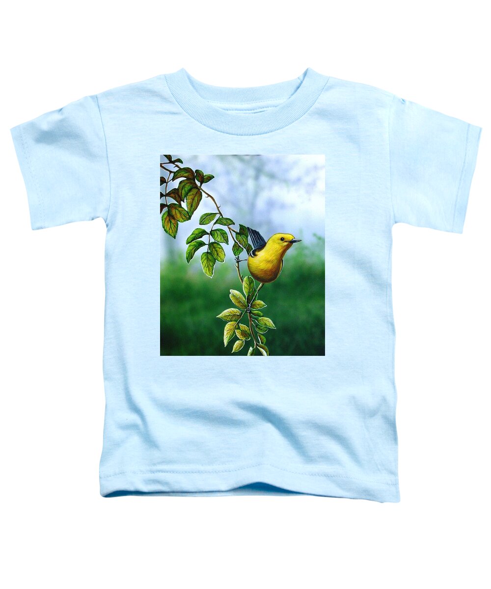 Oriole Toddler T-Shirt featuring the painting Orchard Oriole by Anthony J Padgett