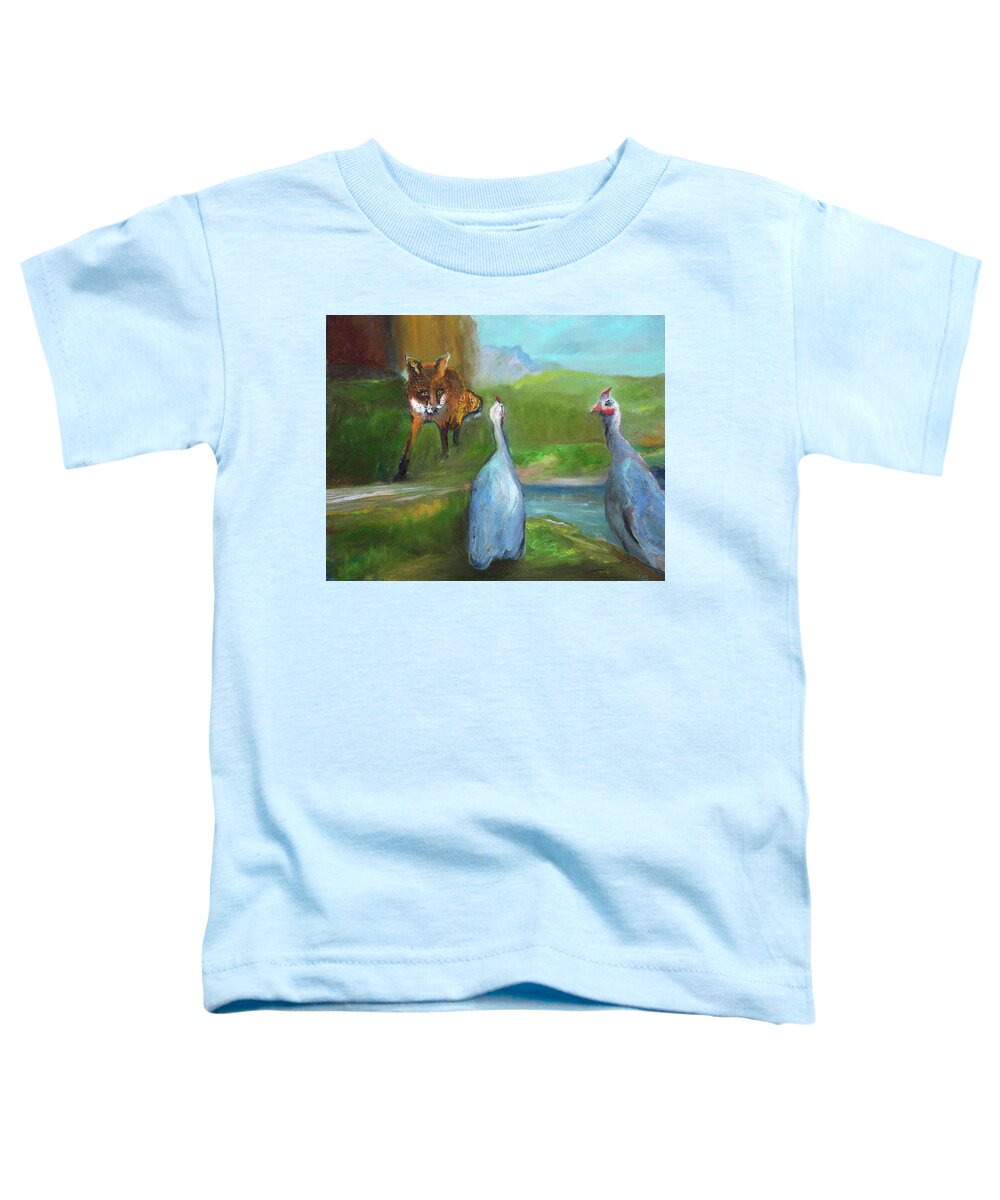 Fox Toddler T-Shirt featuring the painting Outfoxed by Susan Esbensen