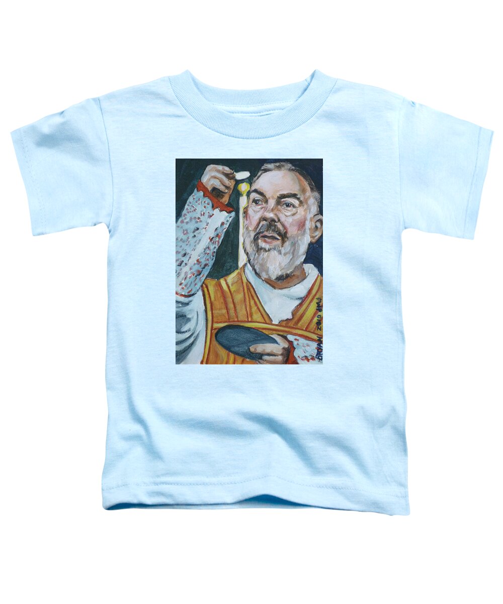 Padre Pio Toddler T-Shirt featuring the painting Padre Pio by Bryan Bustard