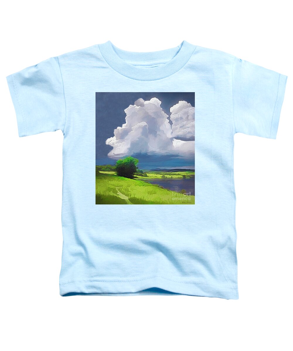 Cloud Toddler T-Shirt featuring the digital art Painted Clouds by Walter Colvin