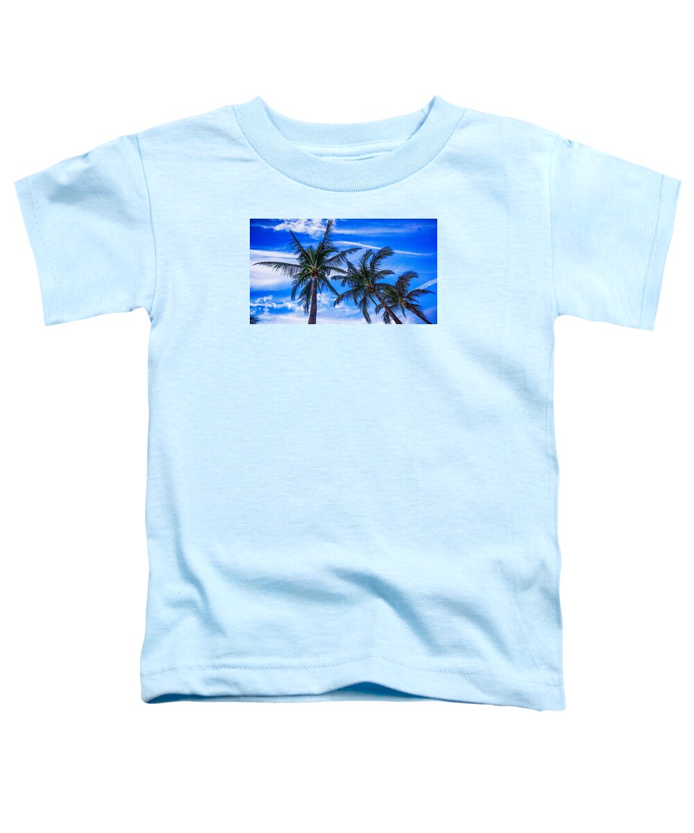 Trees Toddler T-Shirt featuring the photograph Palm Row Blues by Lawrence S Richardson Jr