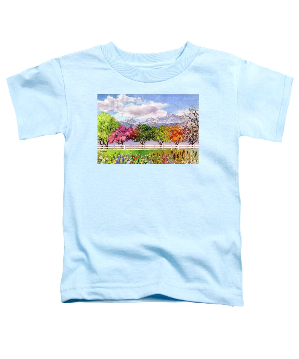 Trees Painting Toddler T-Shirt featuring the painting Parade of the Seasons by Anne Gifford