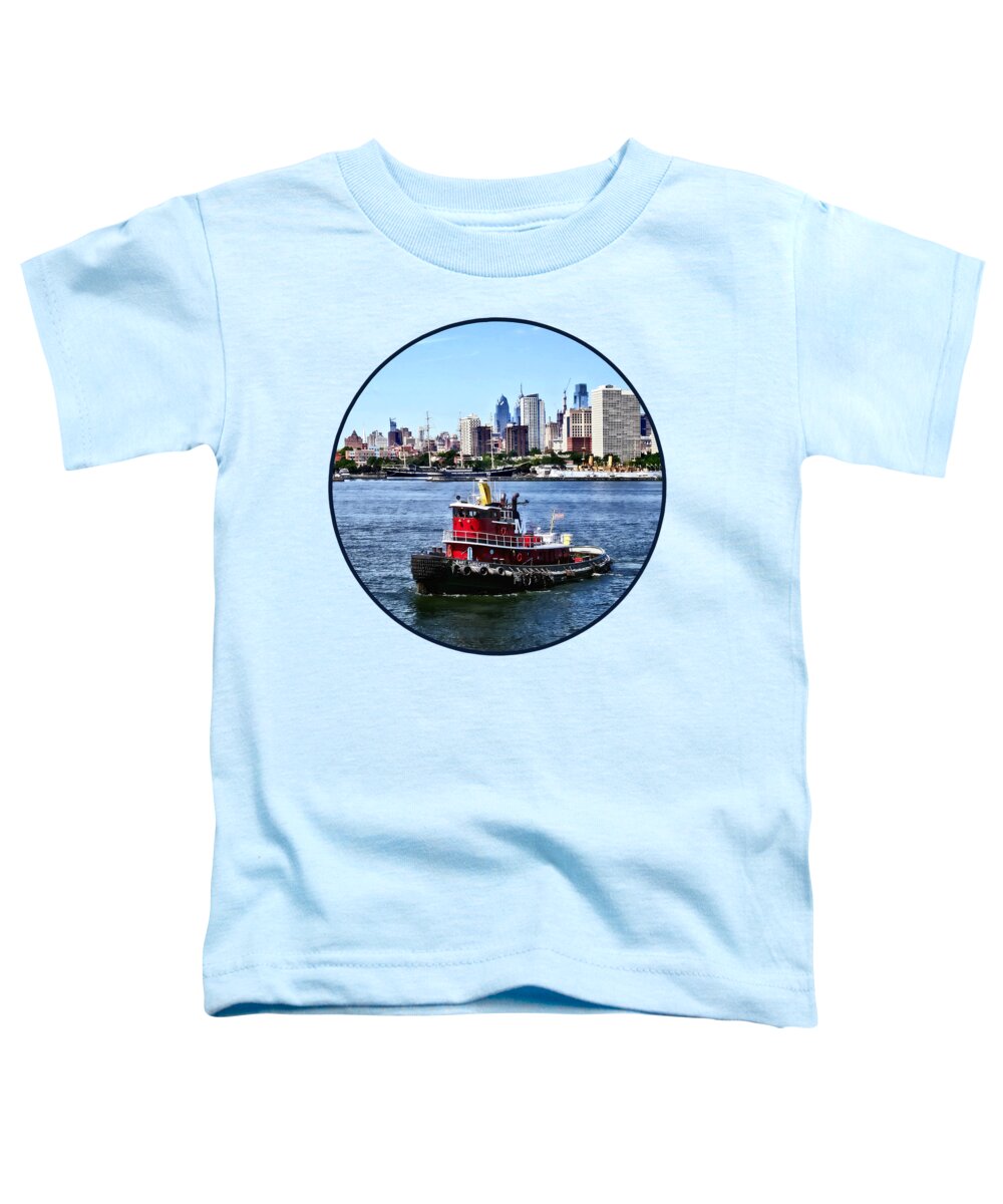 Philadelphia Toddler T-Shirt featuring the photograph Philadelphia PA - Tugboat by Philadelphia Skyline by Susan Savad