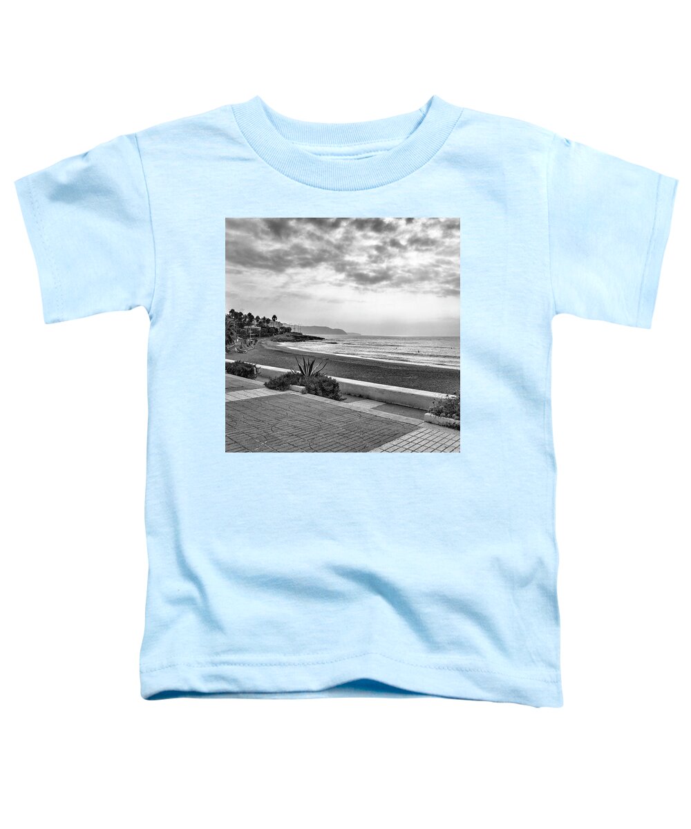 Monochromephotography Toddler T-Shirt featuring the photograph Playa Burriana, Nerja by John Edwards