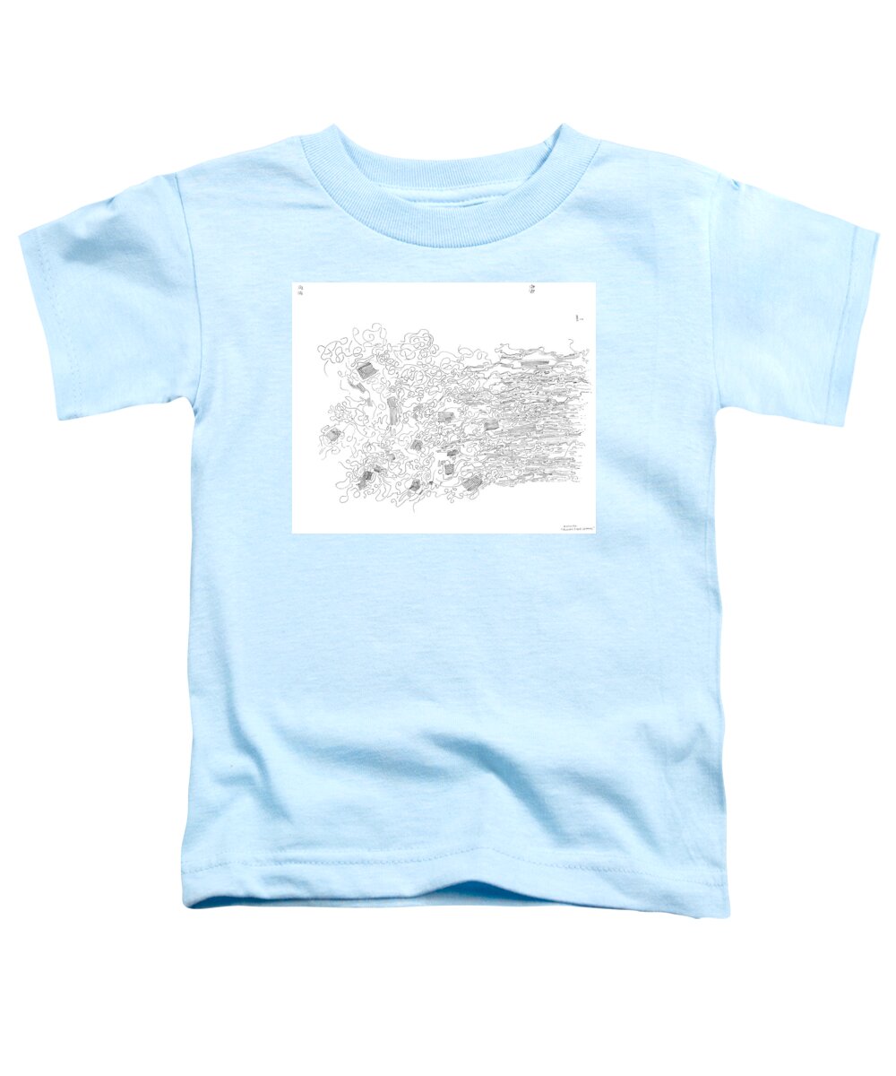 Polymer Toddler T-Shirt featuring the drawing Polymer Fiber Spinning by Regina Valluzzi