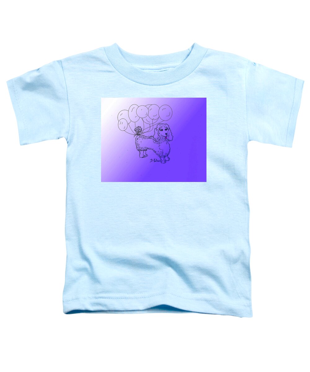 Animal Toddler T-Shirt featuring the drawing Poodle by Denise F Fulmer