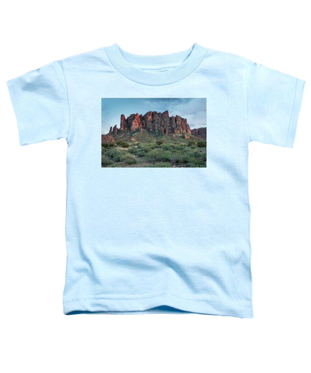 Superstition Mountains Toddler T-Shirt featuring the photograph Post-Dusk Superstitions by Greg Nyquist